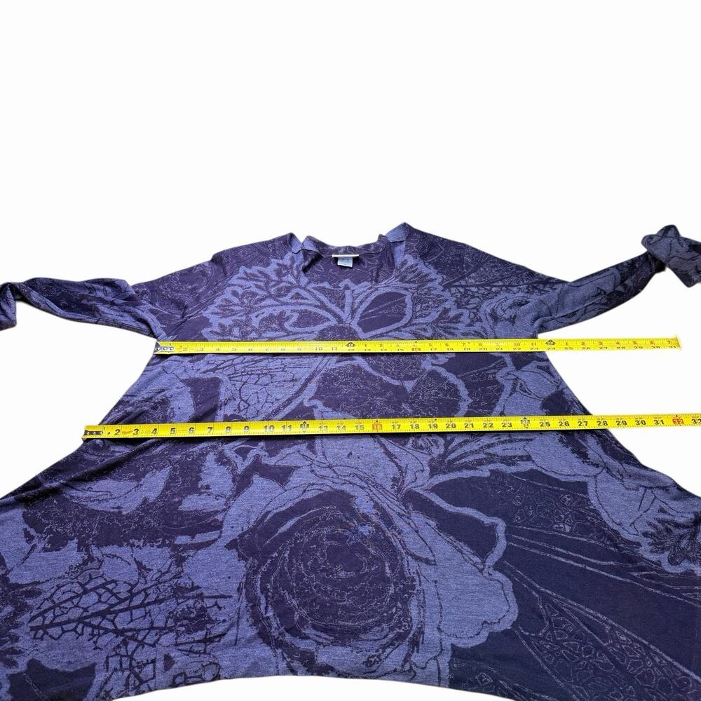 Soft Surroundings Renaissance Tunic Top Gray Floral Lagenlook Hanky Hem 2XL XXL - Picture 4 of 9